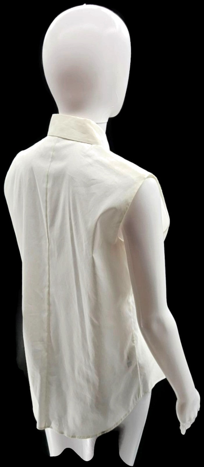 BOSS Hugo Boss Ivory Ruffle Button Front Sleeveless Blouse Women's US 6 Poland3