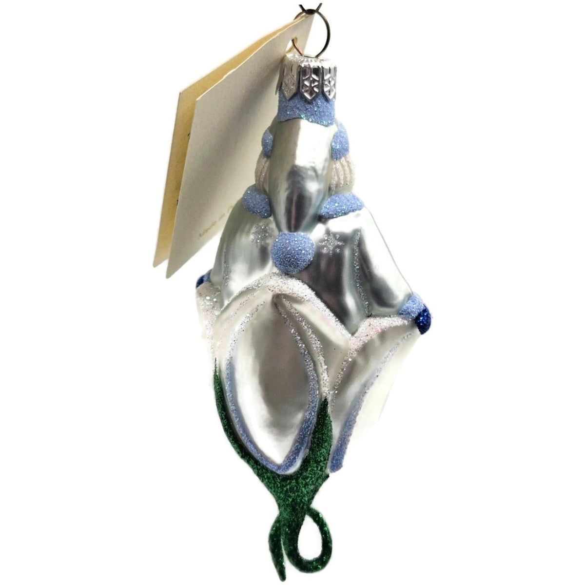 Patricia Breen Bluebell Santa Glittered Snowflake Spring Christmas Ornament 99959