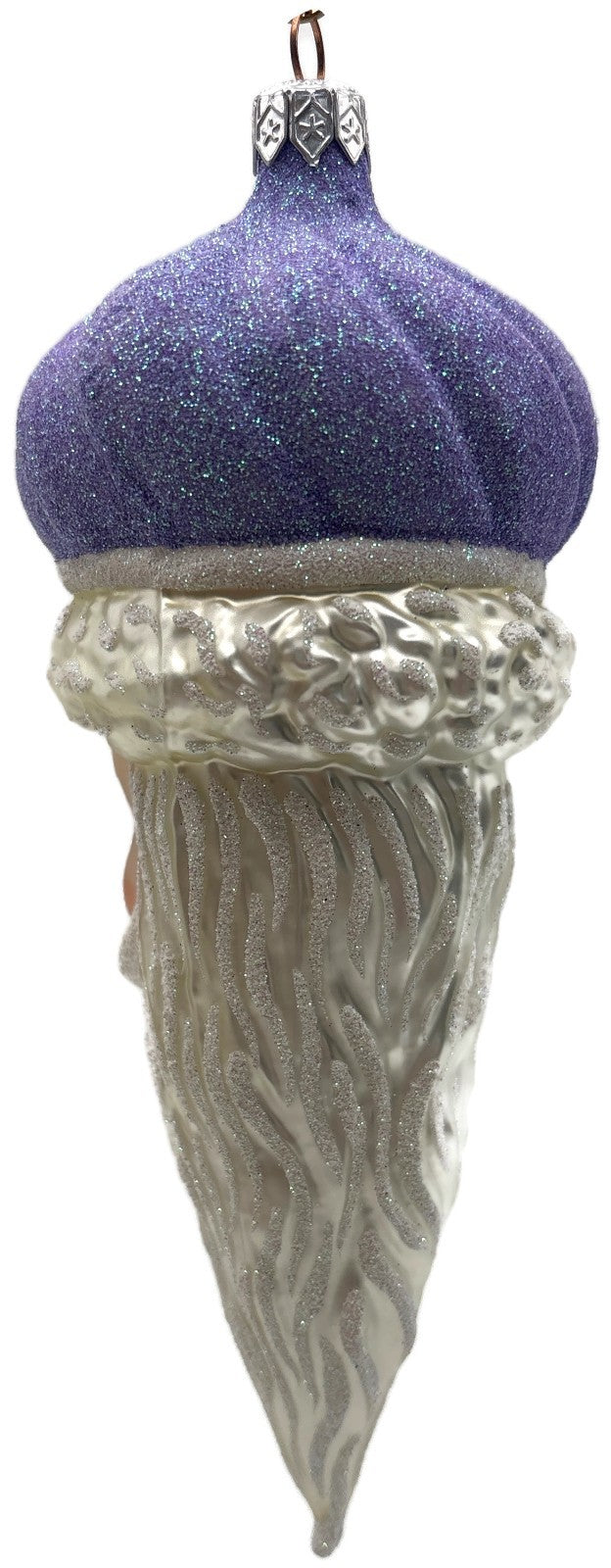 Patricia Breen Minsk Santa Claus Head Lavender Christmas Tree Ornament AIC 96353
