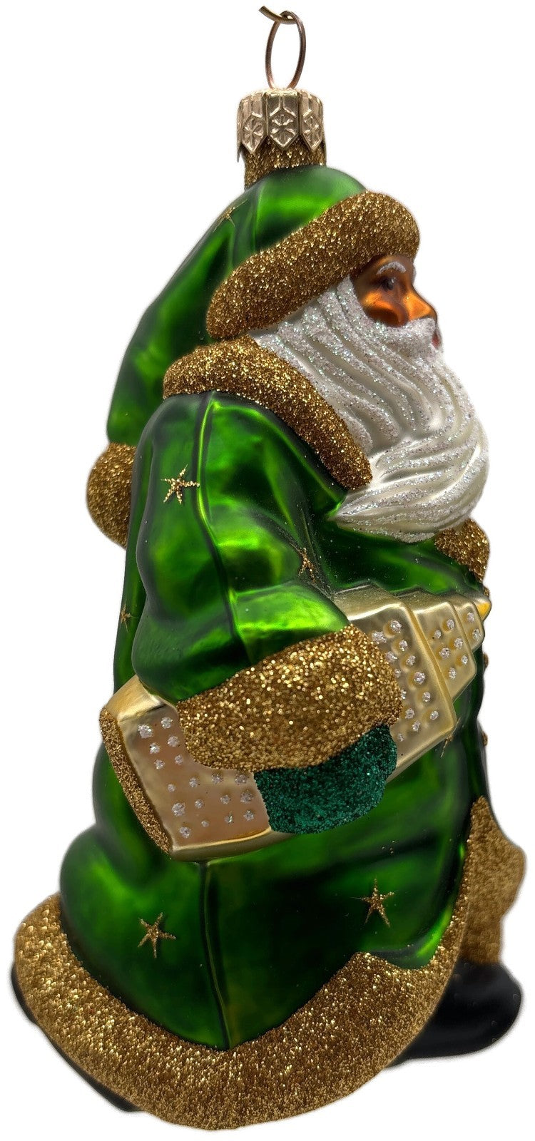 Patricia Breen City Santa Claus Green Ethnic Gold Stars Christmas Ornament 20083