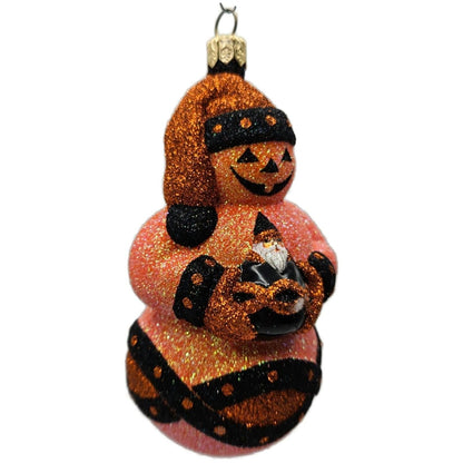 Patricia Breen Faberge Snowman Halloween Orange Stars Christmas Ornament 22231