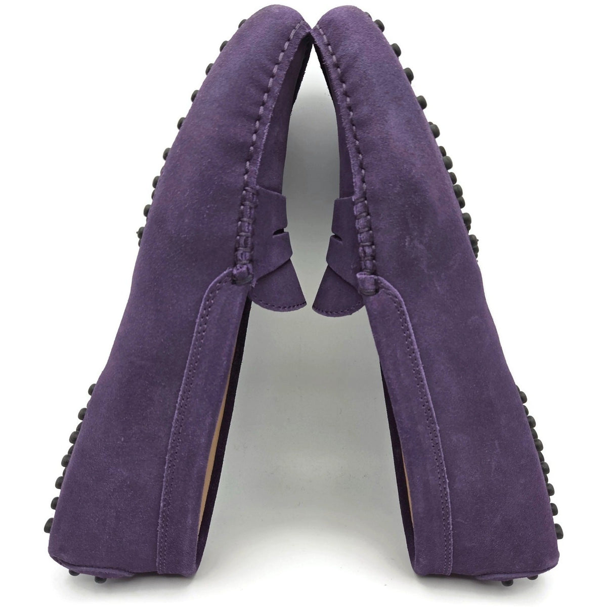 TOD'S Driving Moccasins Loafers Shoes Purple Suede Gommino Womens Size 39.57
