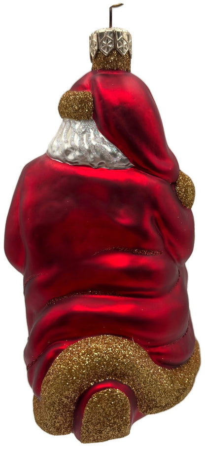 Patricia Breen Santa and Sarenka Fawn Deer Red Gold Christmas Tree Ornament 98385