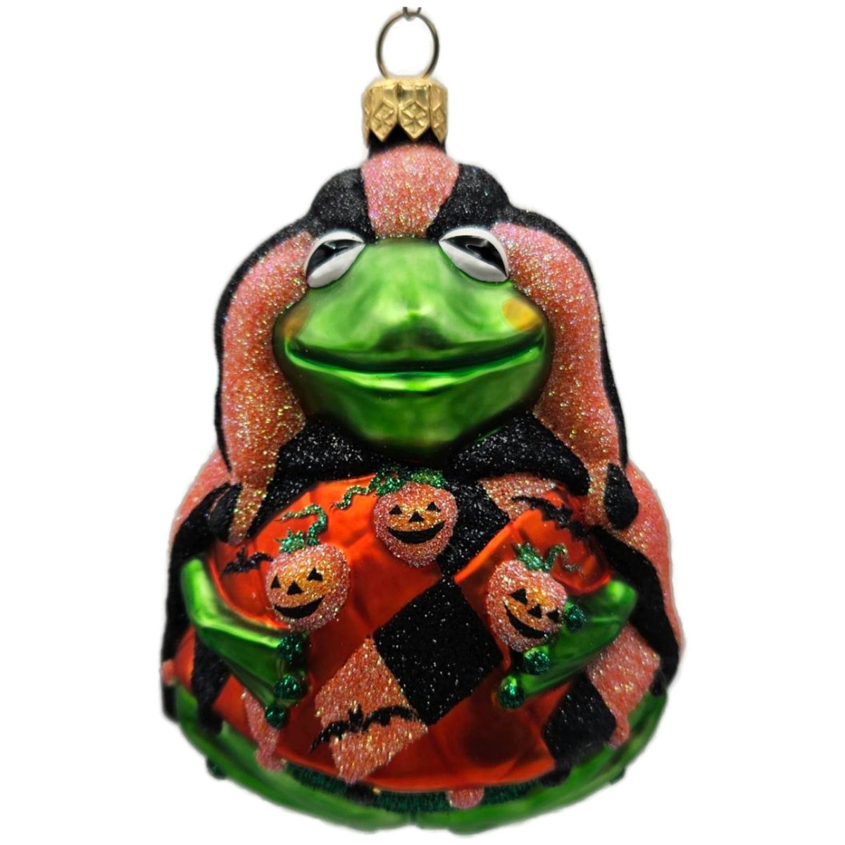 Patricia Breen Yorick Frog Halloween Orange Pumpkins Christmas Ornament 20460