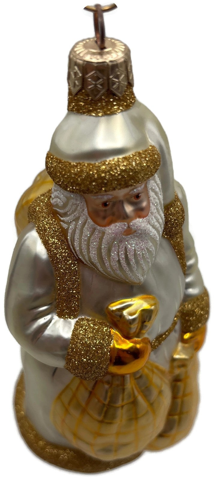 Patricia Breen Laden With Love Pearl Gold Santa Claus Christmas Ornament 98268