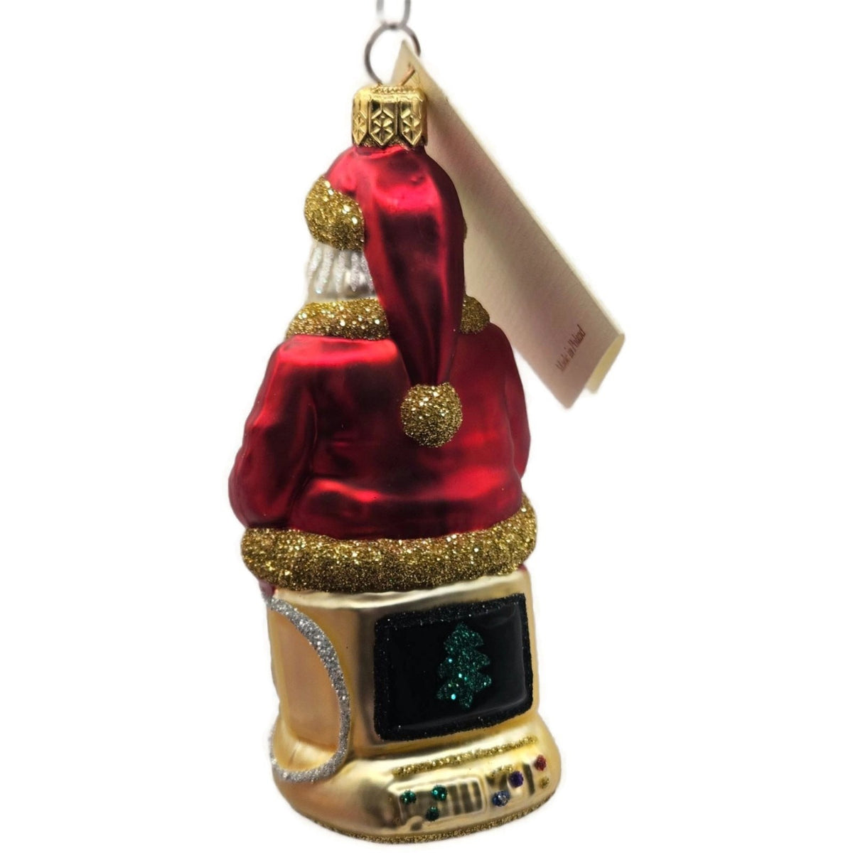 Patricia Breen Cyberspace Santa Red Gold Silver Mouse Christmas Ornament 97115