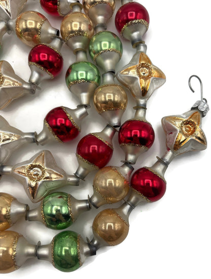 Midwest Cannon Falls Vintage Glassworks Glass Bead Star Christmas Garland 70in6