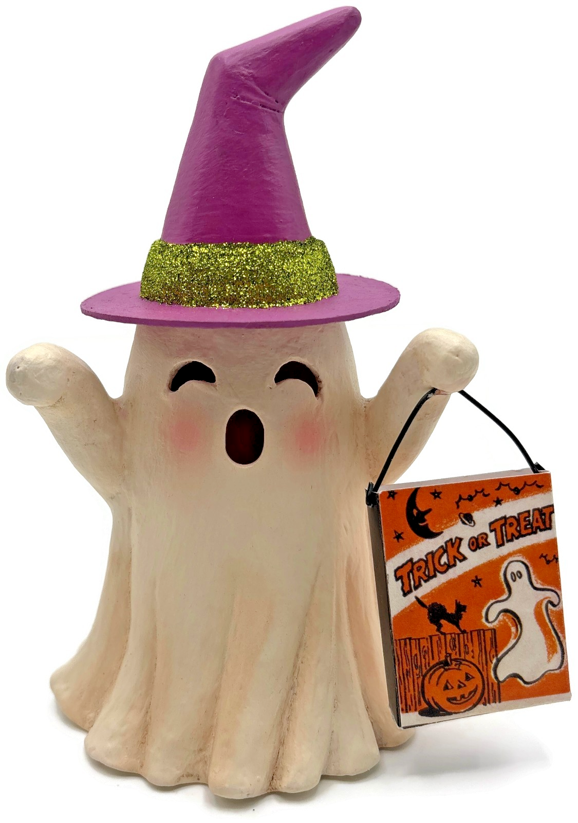 Bethany Lowe Halloween Witchy Ghost With Treat Bag TF3241 Hand Painted0