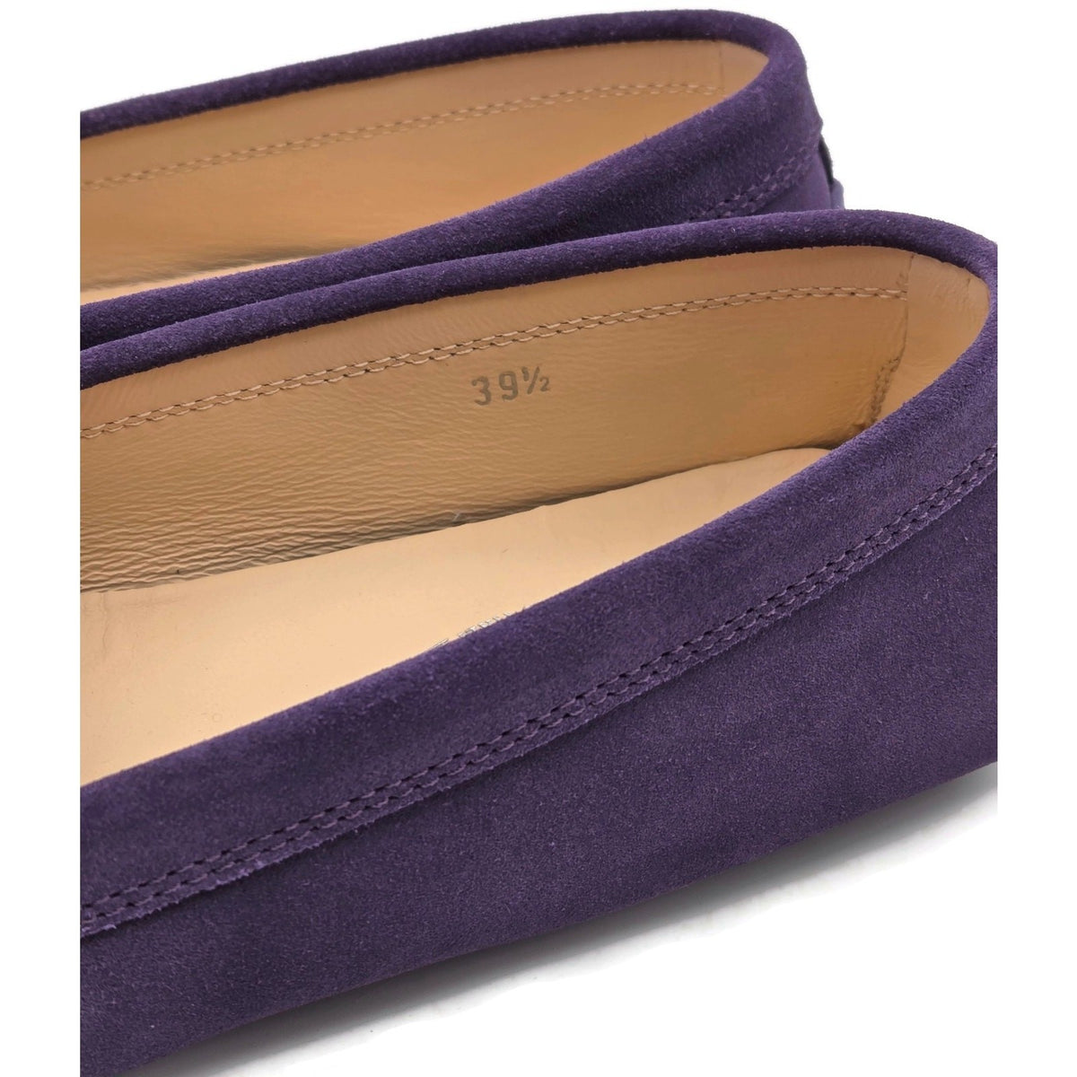 TOD'S Driving Moccasins Loafers Shoes Purple Suede Gommino Womens Size 39.514