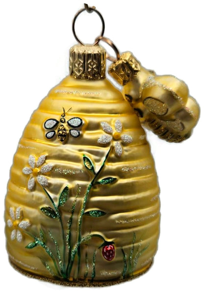 Patricia Breen Miniature Beeskep With Bee 2 Part Floral Spring Ornament 21480
