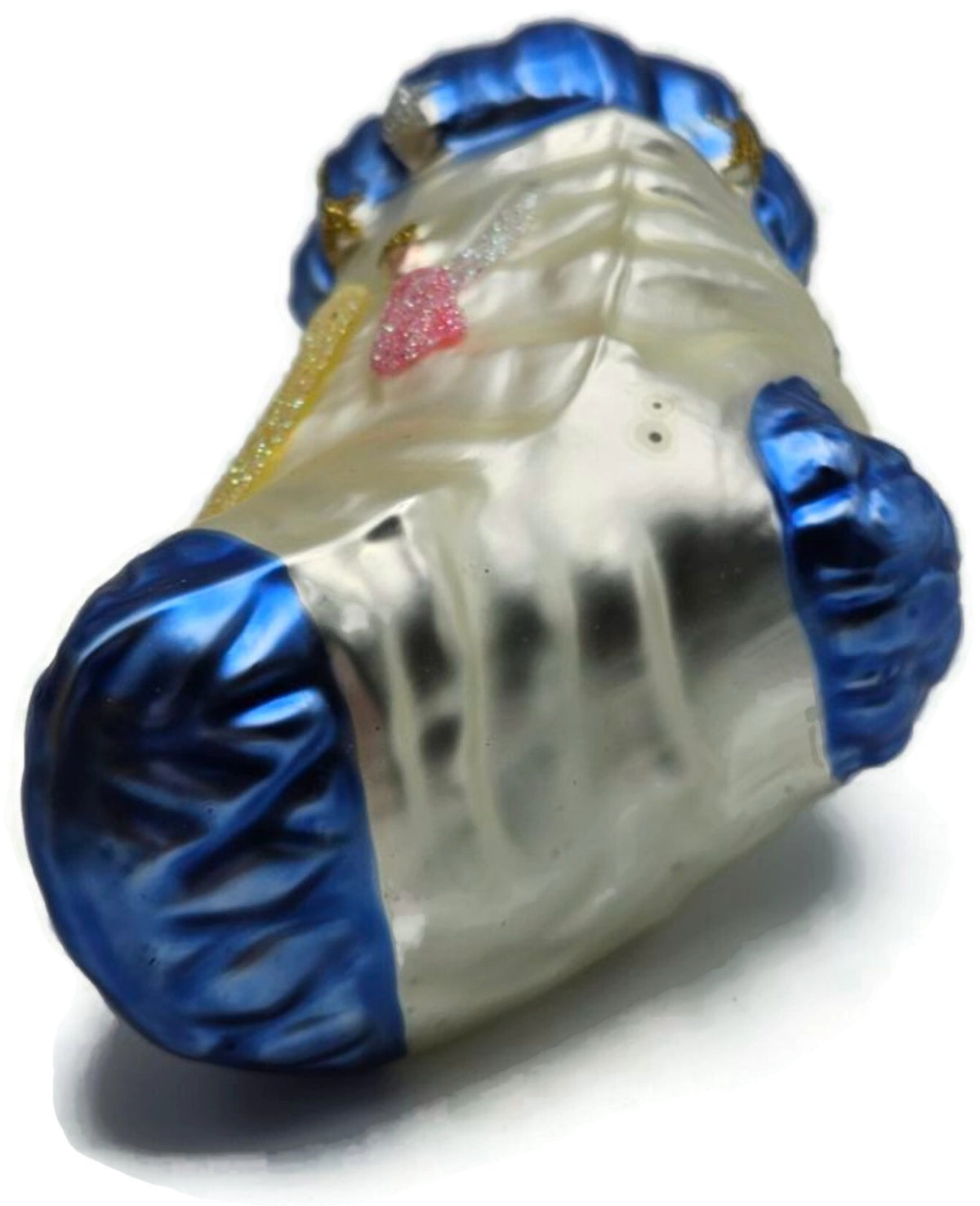 Patricia Breen Angel Stocking Blue Moon Stars Glass Christmas Tree Ornament 96027