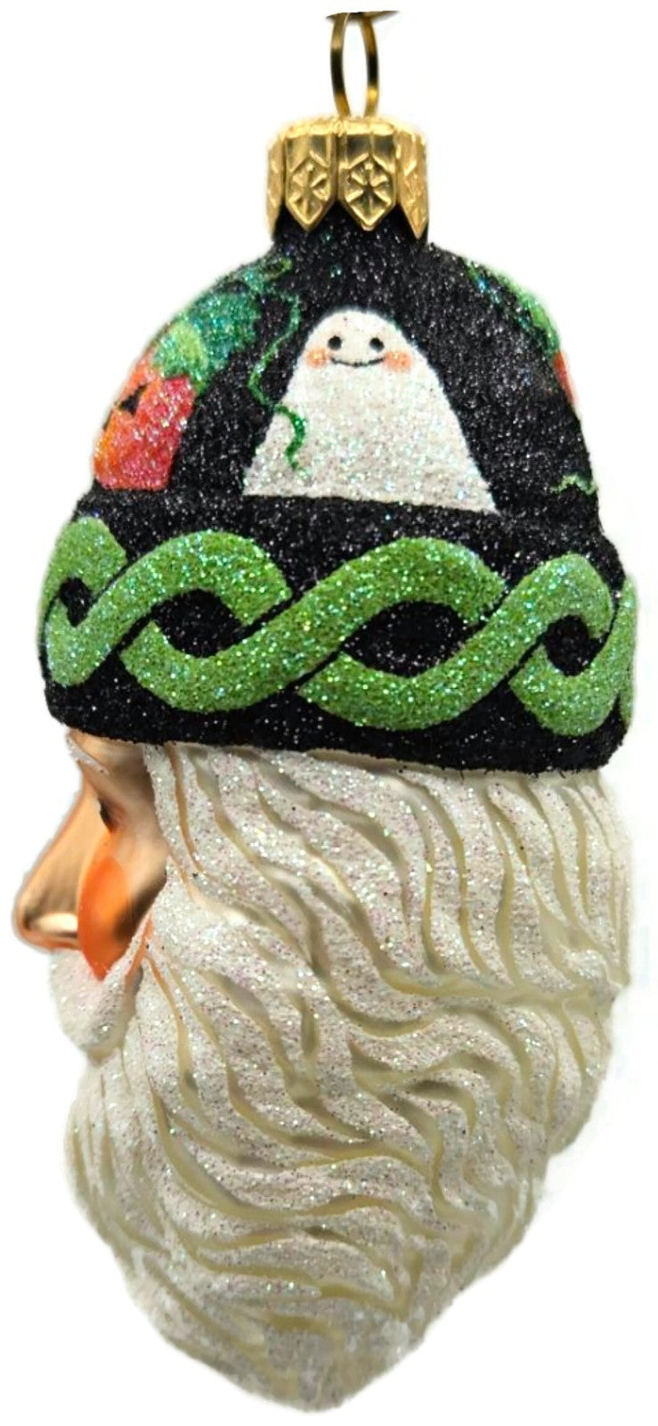 Patricia Breen Sparkle Plenty Halloween Santa Pumpkin Ghost Glass Ornament 23526
