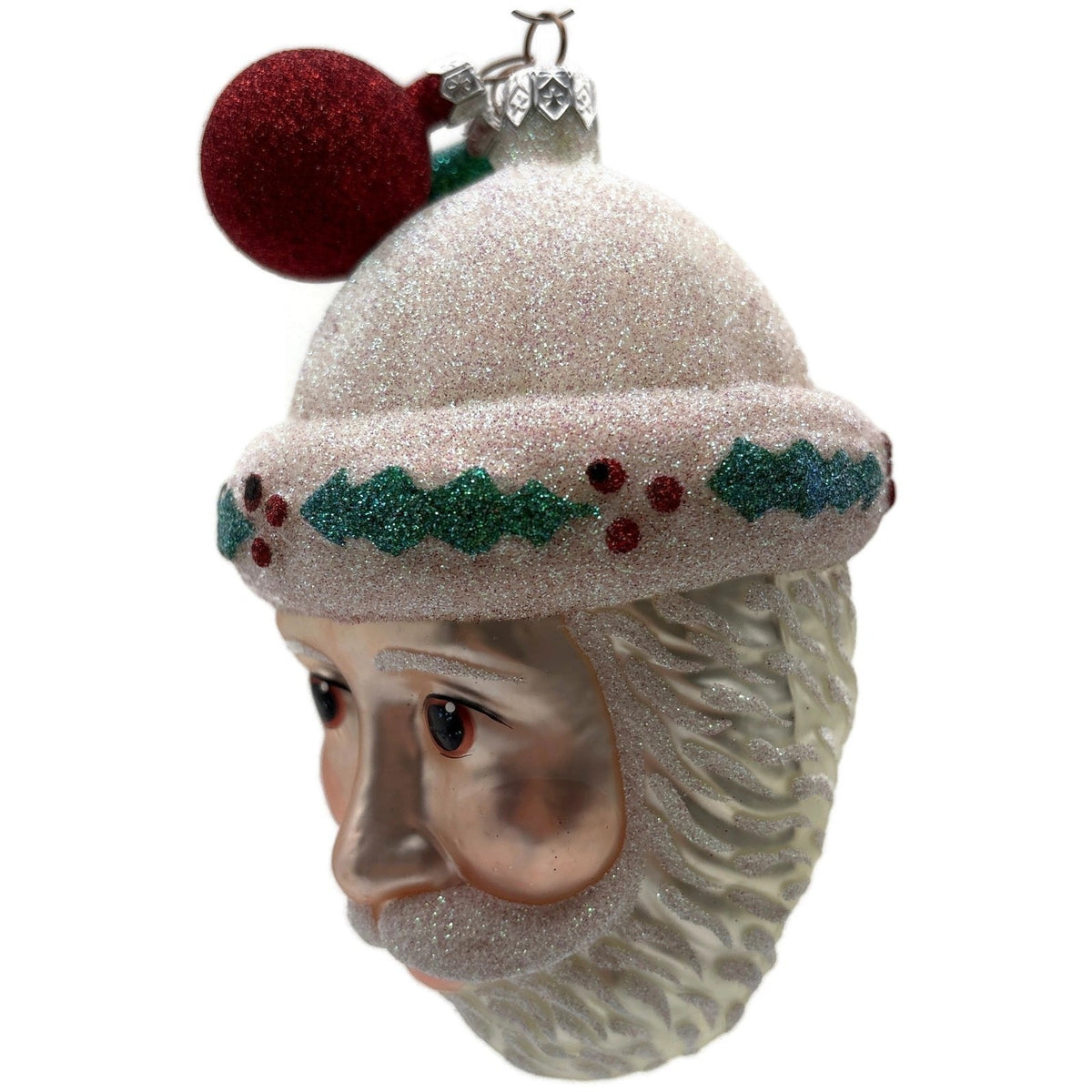 Patricia Breen Thornhill Santa Head Pearl Holly Berry Christmas Ornament 98429