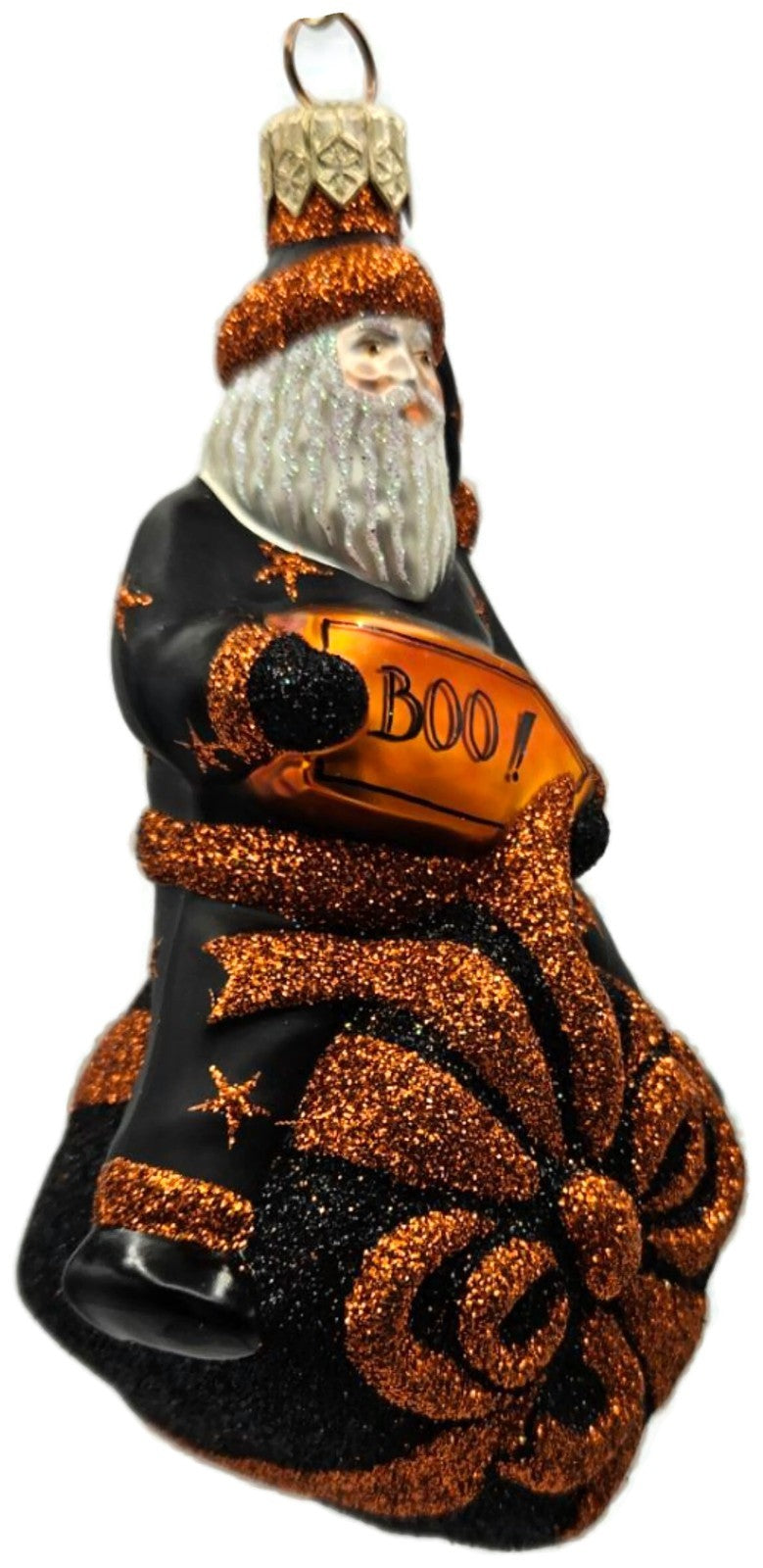 Patricia Breen For You Henry Black Orange BOO Santa Halloween Ornament Item 20137