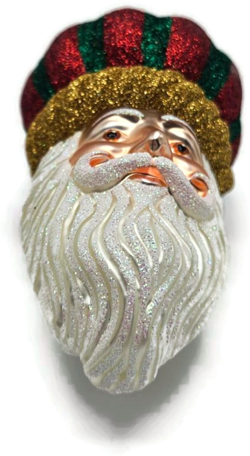 Patricia Breen Carnival Noel Red Green Santa Claus Head Christmas Ornament 21048