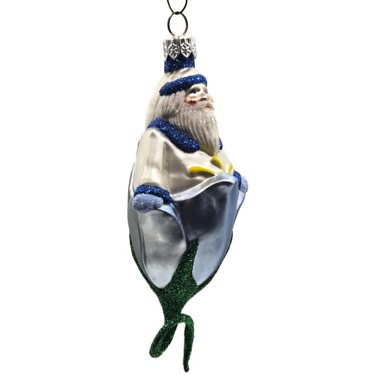 Patricia Breen Bluebell Pearl Santa Blue Flower Spring Christmas Ornament 99952