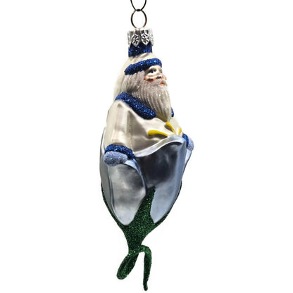 Patricia Breen Bluebell Pearl Santa Blue Flower Spring Christmas Ornament 99952