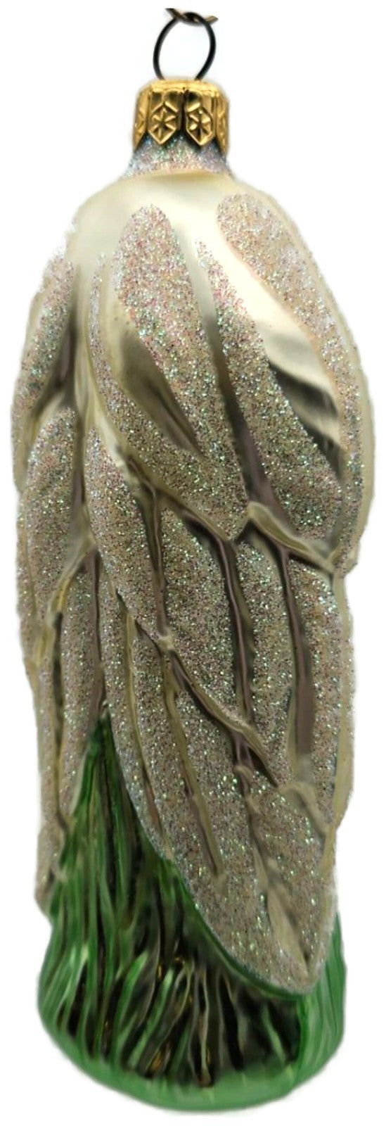 Patricia Breen Angel Of Peace Blonde Green Glitter Wings Christmas Ornament 96013