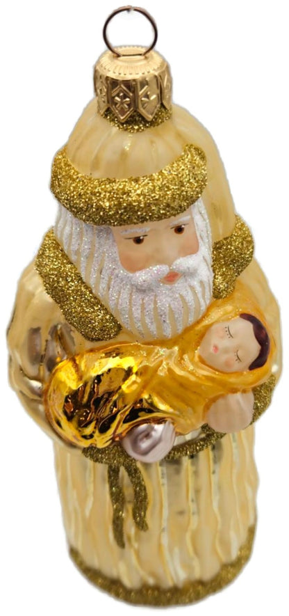 Patricia Breen Look and You Shall Find Him Gold Santa Christmas Ornament 97273