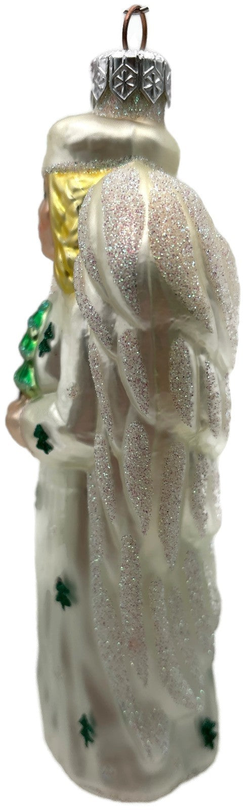 Patricia Breen Noel Angel Pearl White Yellow Green Glass Christmas Ornament 97312
