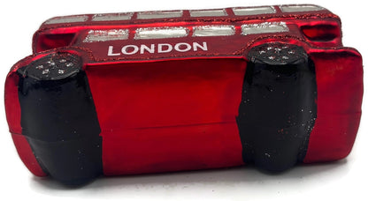 St Nicholas Square London Double Decker Bus Red Glass Christmas Ornament9
