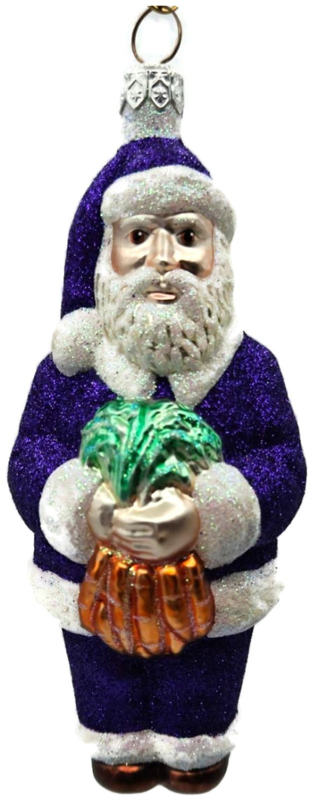 Patricia Breen A Snack For Rudolph Purple Glitter Santa Christmas Ornament 96440