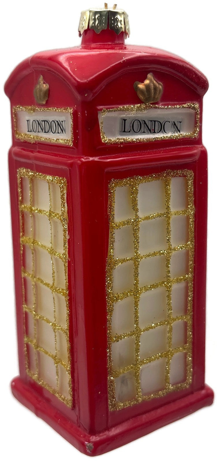 World Market England Glass Santa with London Phone Boot Christmas Tree Ornament5