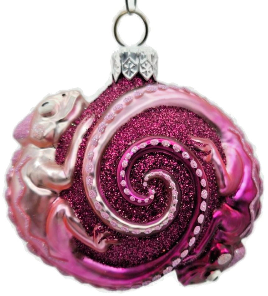 Patricia Breen Once Again for James Fuchsia Chameleon Christmas Ornament 26690