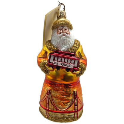 Patricia Breen San Francisco Santa Sunset Gold Trim Christmas Tree Ornament 212710