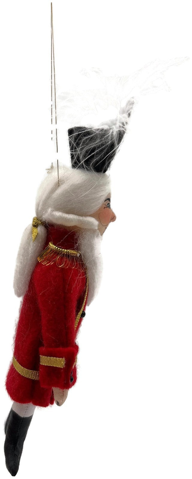 Gladys Boalt Nutcracker Red Coat Fabric Christmas Tree Ornament Signed Handmade2