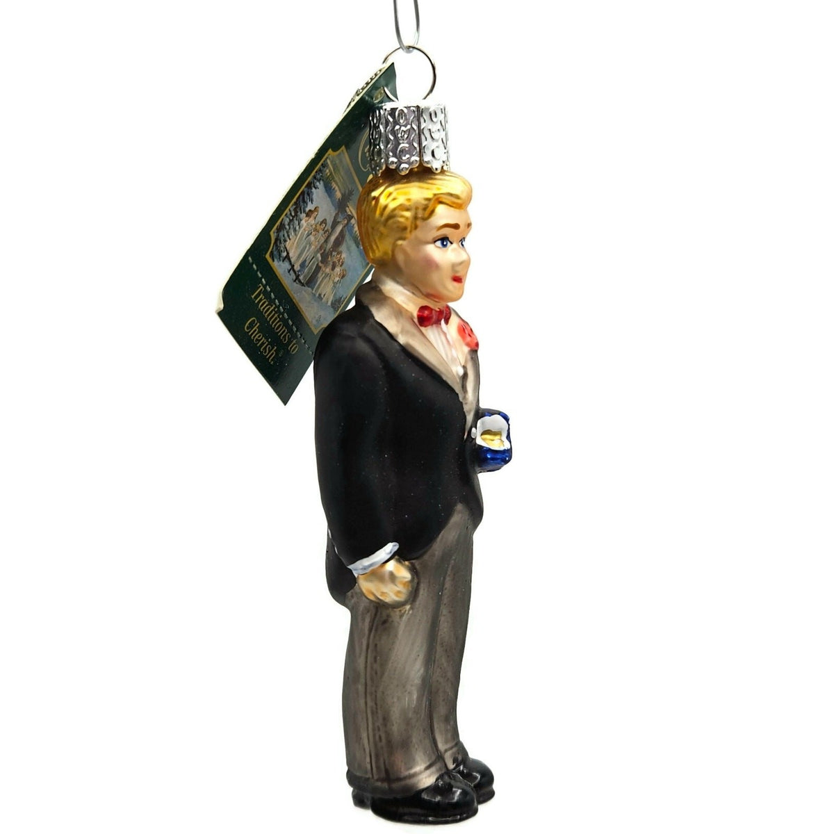 Old World Christmas Groom Blonde Black Suit Wedding Keepsake OWC Tree Ornament5