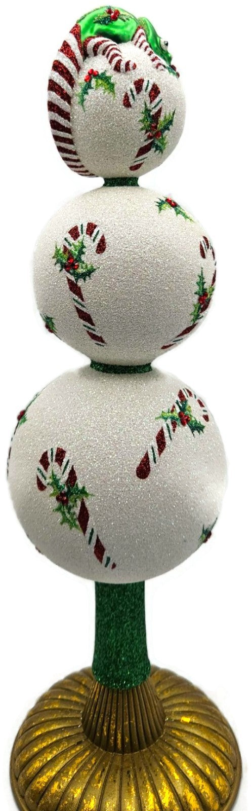Patricia Breen Chameleon Finial Candy Canes Pearl Christmas Tree Topper 23595