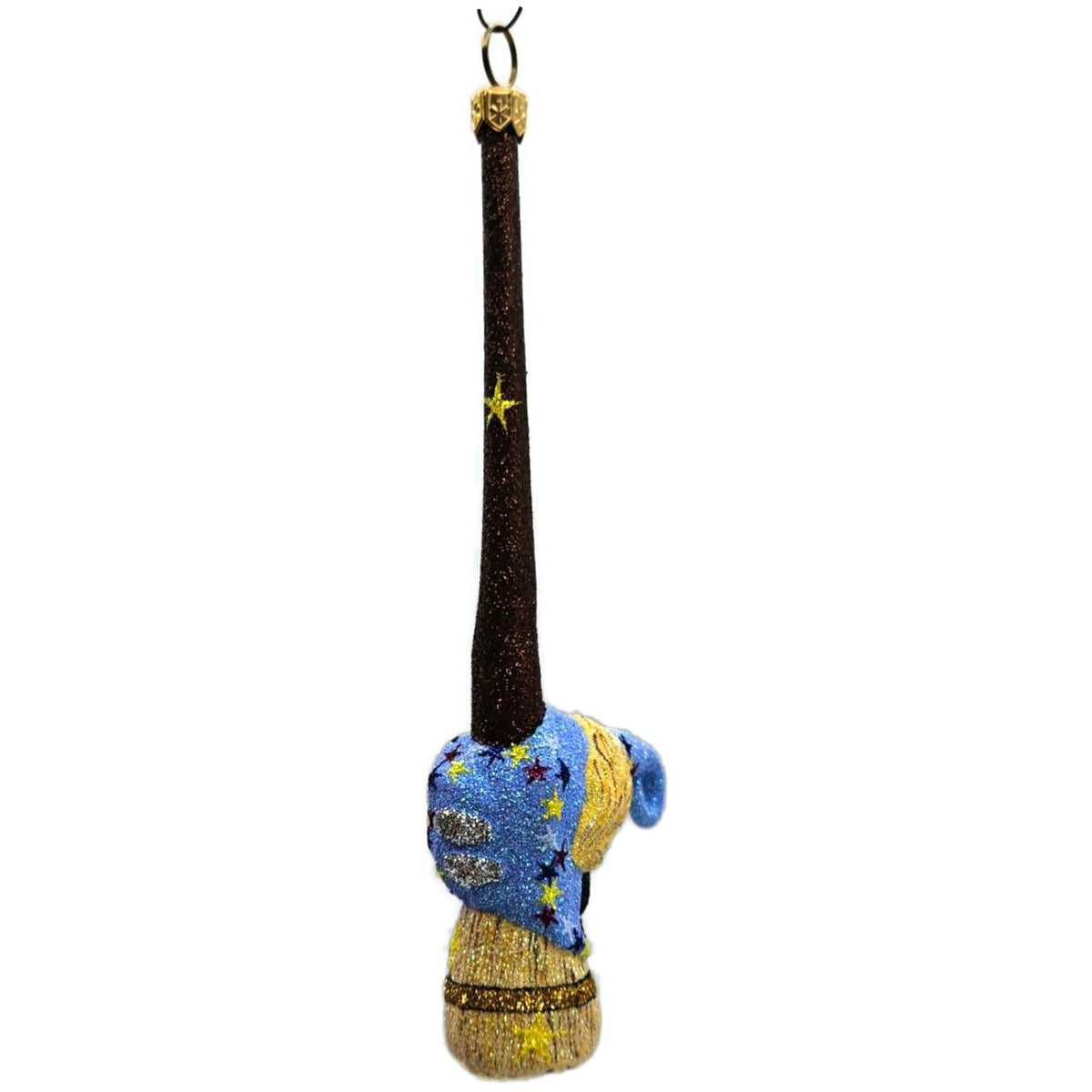 Patricia Breen Over Salem Blue Dress Witch Stars Glass Halloween Ornament 25617