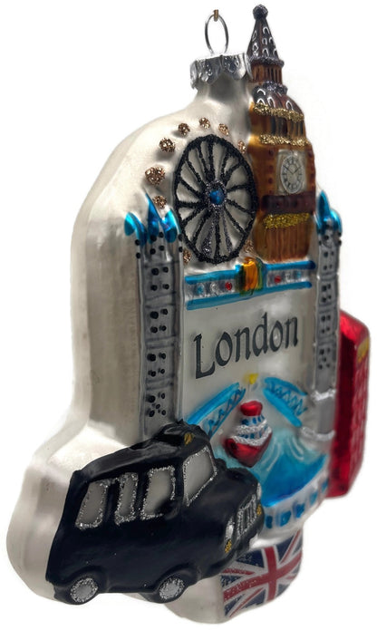 London Landmark Big Ben London Eye Black Cab Phone Booth Glass Ornament1