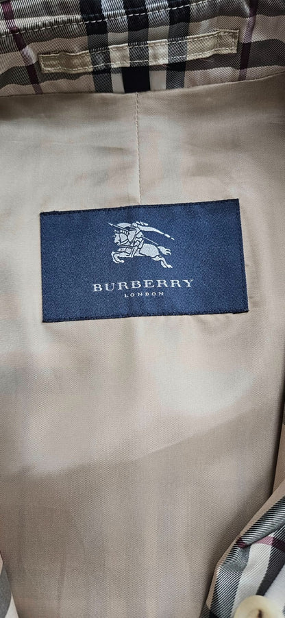 Burberry London Beige Check Belted Long Coat Women's Size 810