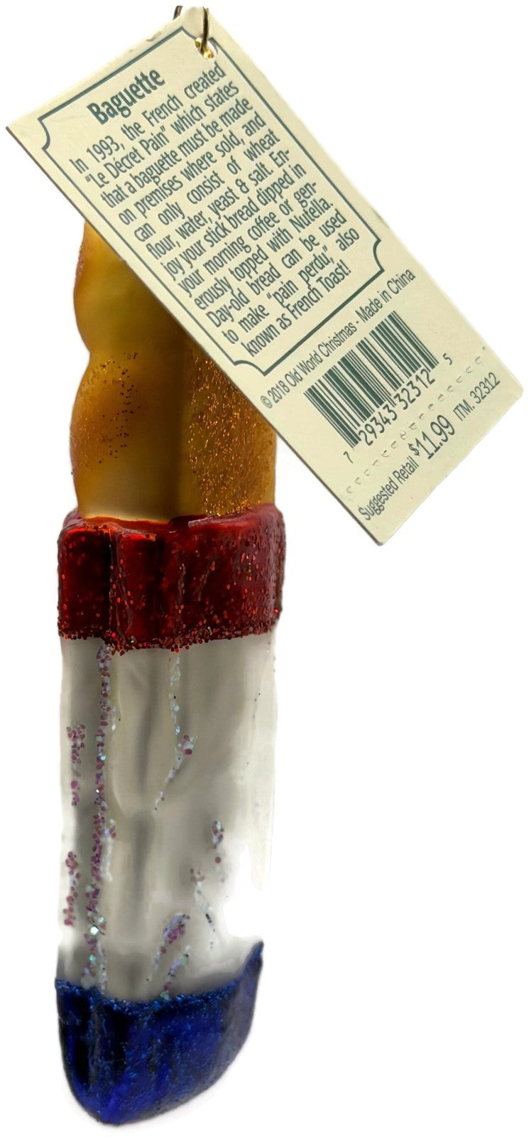 Old World Christmas Baguette French Bread Glass Christmas Ornament 32312 OWC6