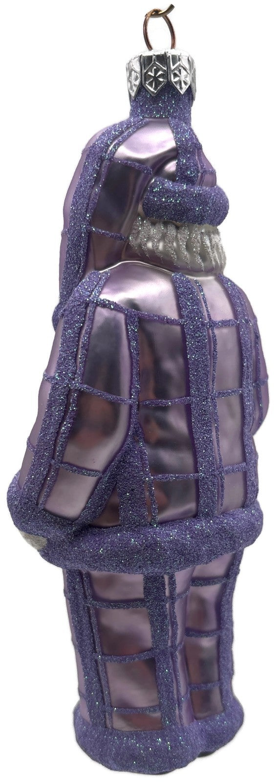 Patricia Breen Ring In The New Lavender Plaid Santa Christmas Ornament CATZ 97345