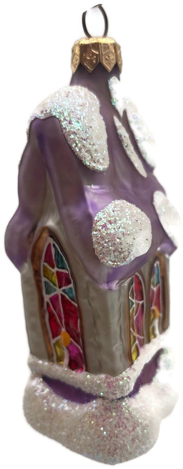 Christopher Radko 1997 Midnight Mass Lavender Cream Church Ornament 95 913 23