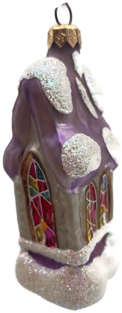 Christopher Radko 1997 Midnight Mass Lavender Cream Church Ornament 95 913 23