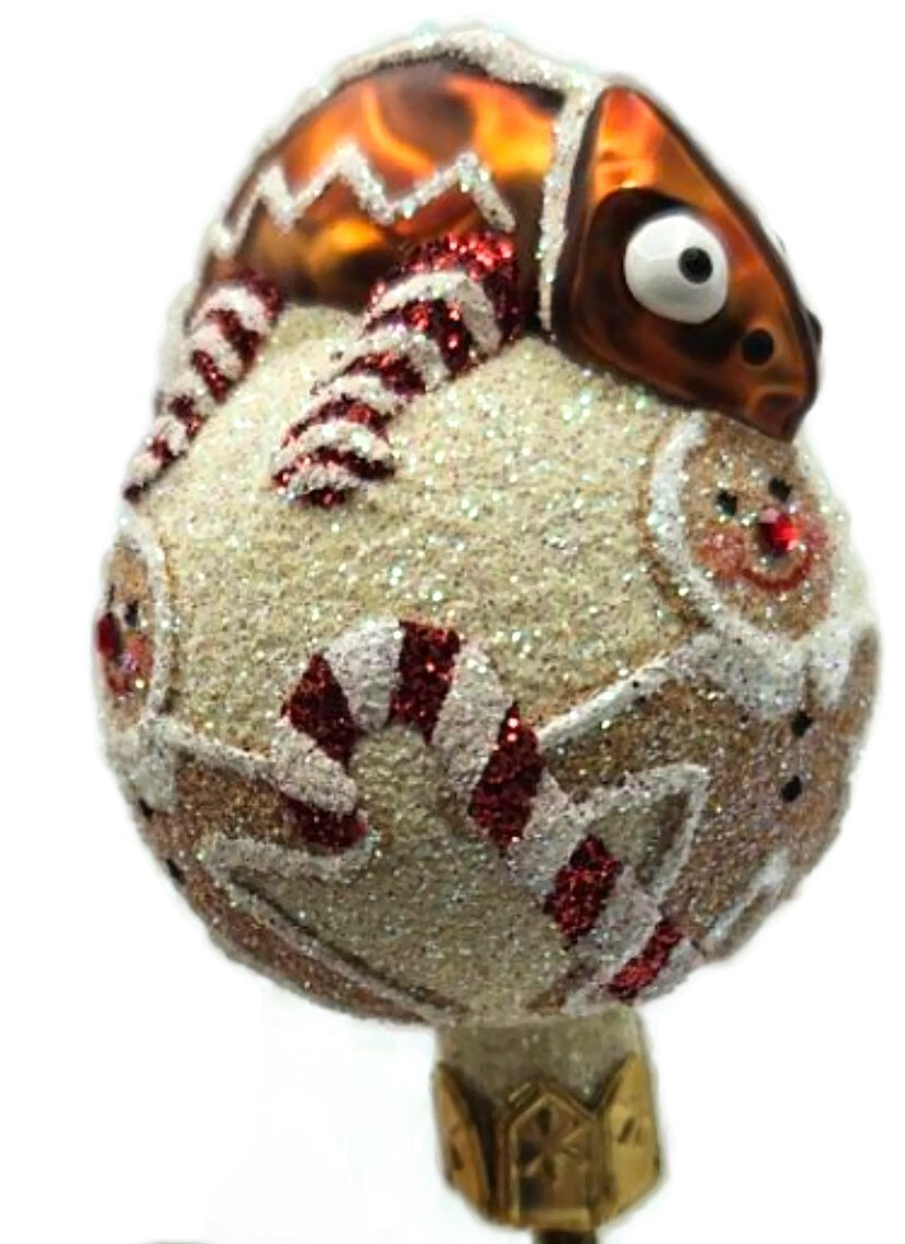 Patricia Breen Ultra Miniature Chameleon Gingerbread Christmas Ornament 255011