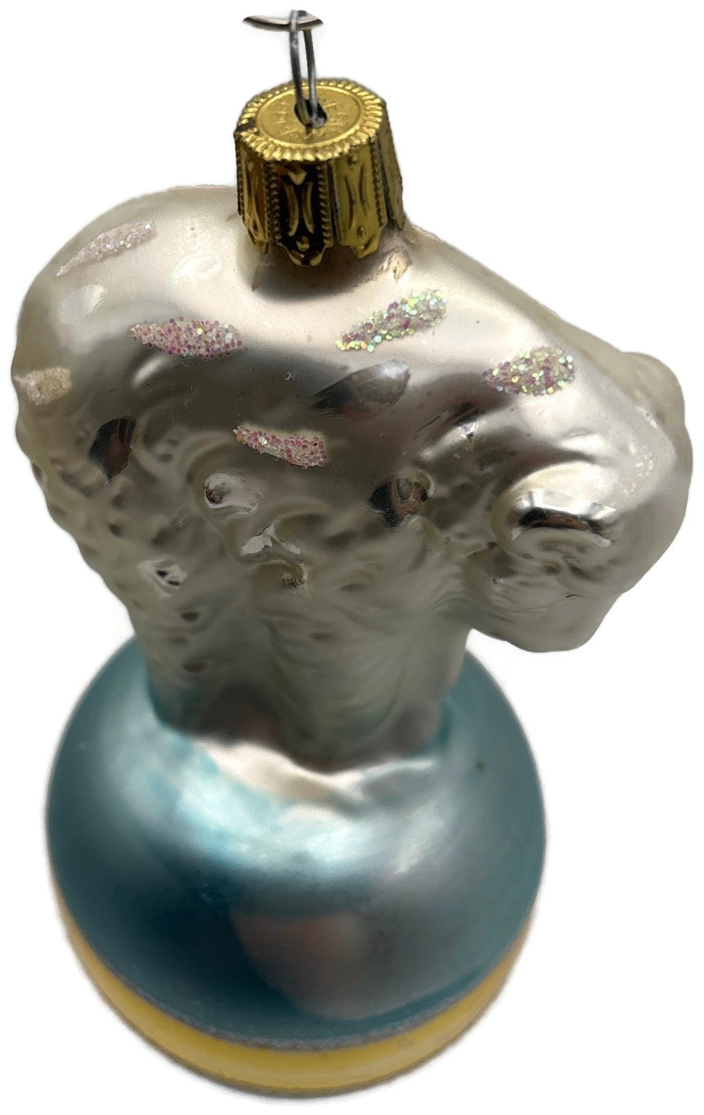 Christopher Radko Polar Bear Blue Ball Glass Christmas Tree Ornament 92 184 09