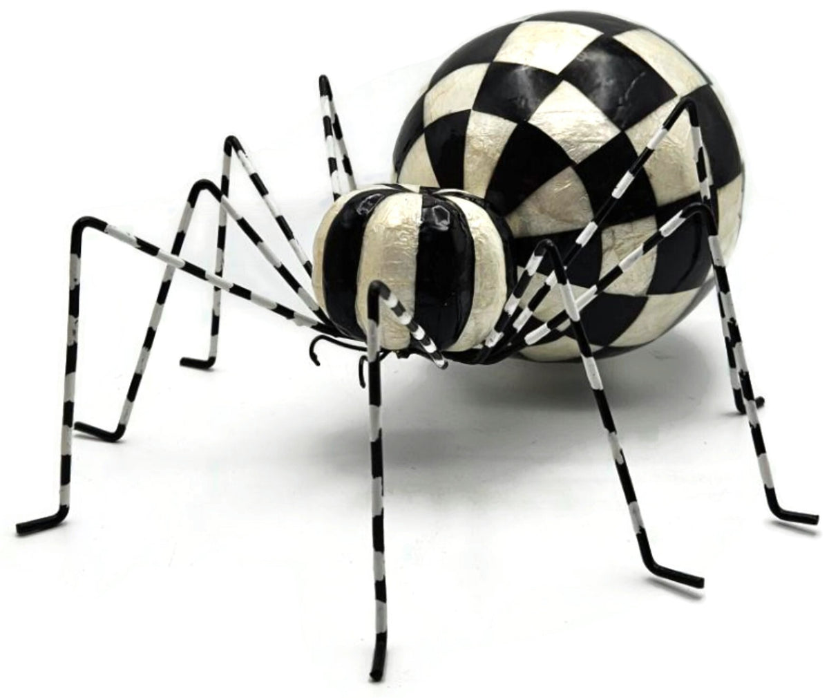 MacKenzie Childs Courtly Capiz Spider Metal Wire Check Halloween Decor Figurine1