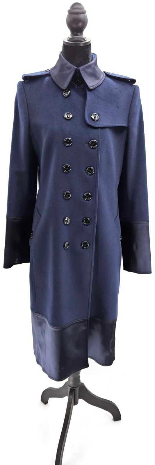 Burberry London Double Breasted Wool Cashmere Belted Trench Coat Womens Sz 8 US0