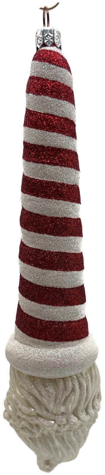 Patricia Breen Sucre Santa Red White Peppermint Striped Christmas Ornament 20387