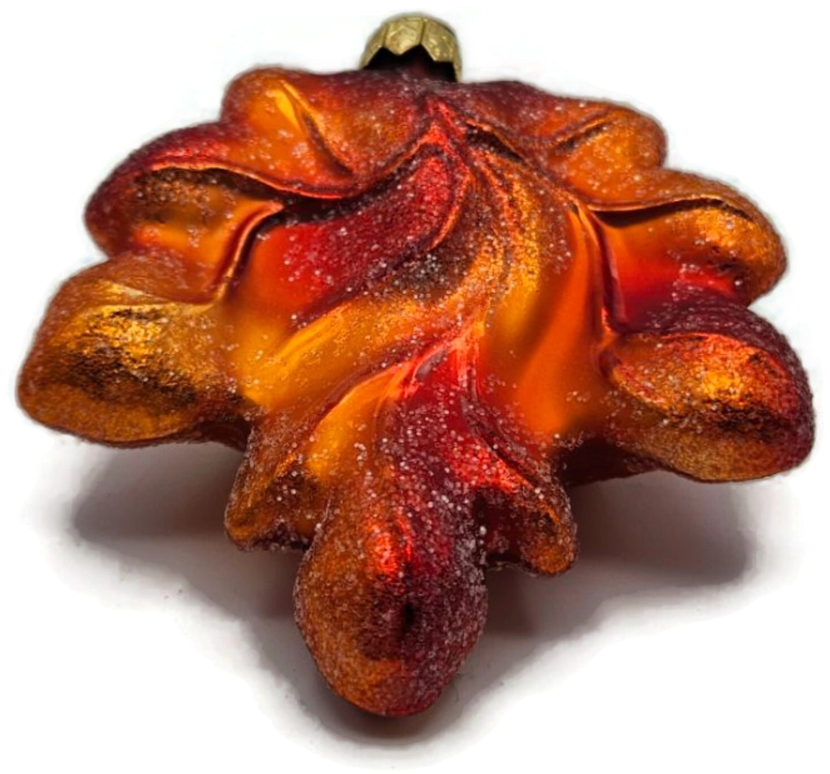 Christopher Radko Mini Maple Frost Red Orange Leaf Ornament 98-148-09