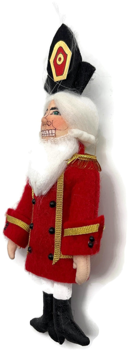 Gladys Boalt Nutcracker Red Coat Fabric Christmas Tree Ornament Signed Handmade6