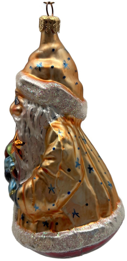 Christopher Radko 1995 Spellbound Gold Wizard Santa Glass Ornament 95 128 06