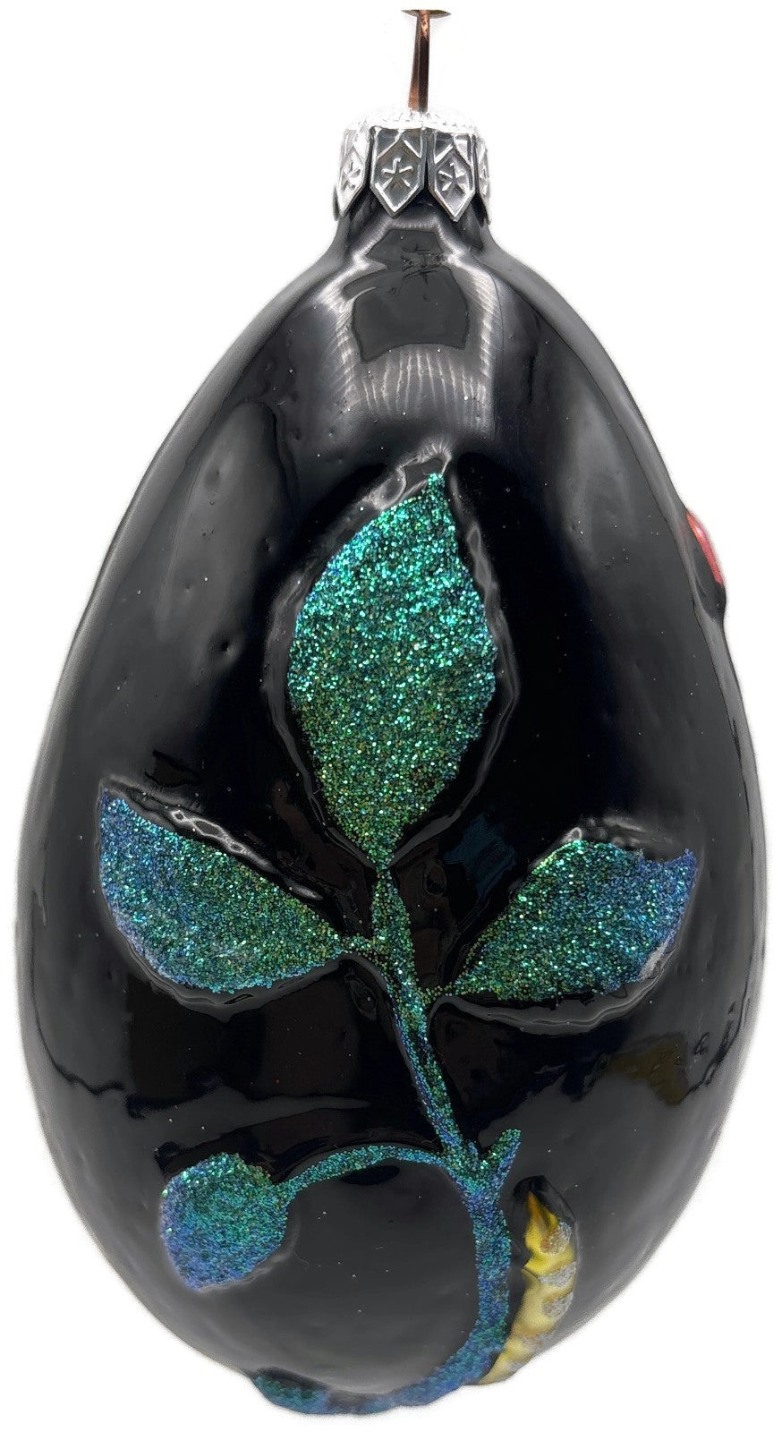 Patricia Breen 1996 Chrysalis Egg Black Floral Limited Easter Ornament 96085
