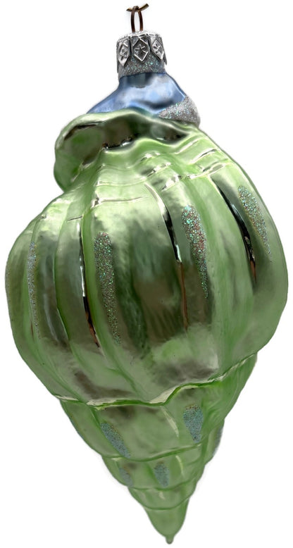 Patricia Breen Coastal Santa Green Seashell Aquatic Christmas Ornament 97105