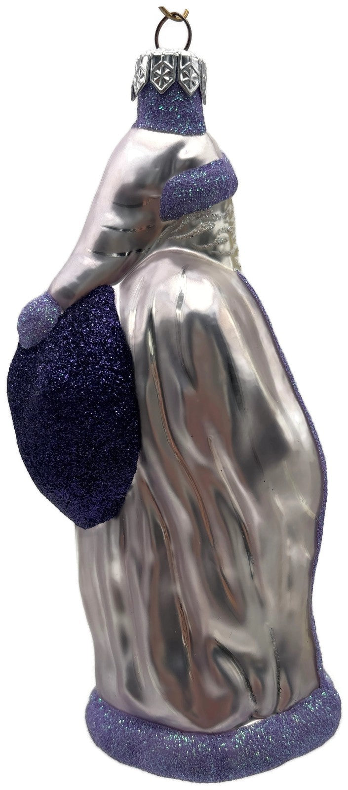 Patricia Breen Jordan Santa Purple Lavender Glass Christmas Tree Ornament 98235